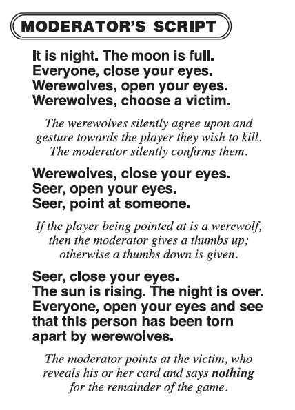 Werewolf Script Game