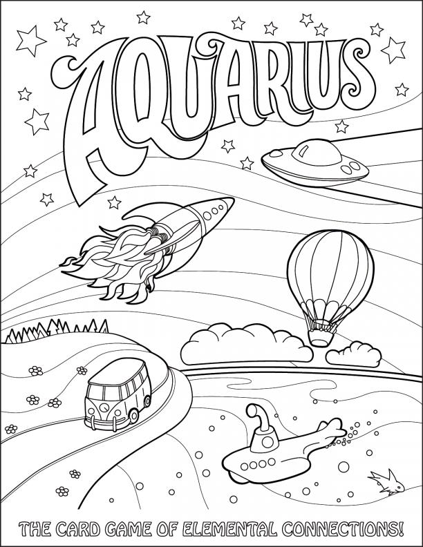 Aquarius Cover Art Coloring Sheet | Looney Labs