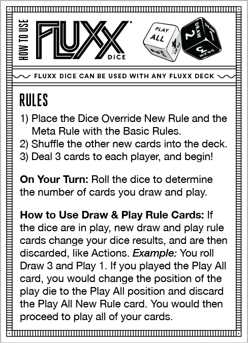 Fluxx Dice Rules | Looney Labs