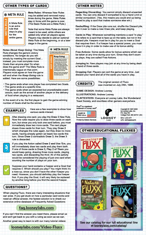 Math Fluxx 2 0 Rules Looney Labs Math Fluxx 2 0 Rules Looney Labs