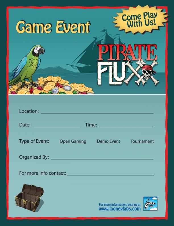 Pirate Fluxx Event Flyer Looney Labs